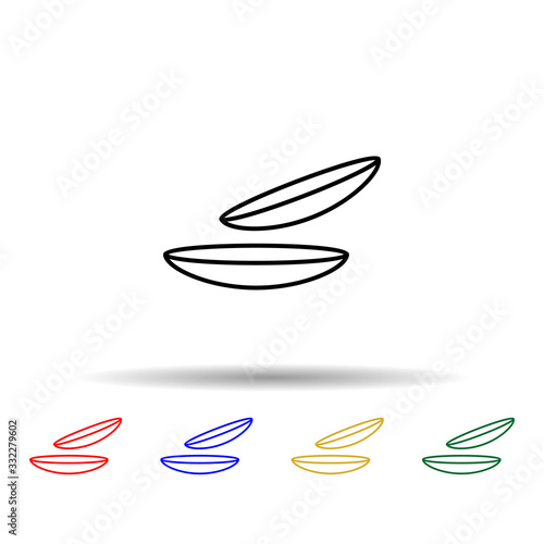 Ophthalmic lenses multi color icon. Simple thin line, outline vector of eye care icons for ui and ux, website or mobile application