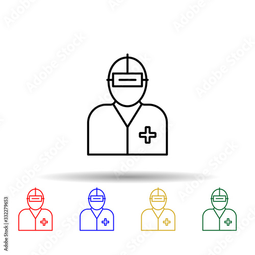 Oculist multi color icon. Simple thin line, outline vector of eye care icons for ui and ux, website or mobile application