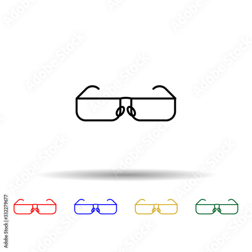 Free Download Optical glasses multi color icon. Simple thin line, outline vector of eye care icons for ui and ux, website or mobile application - GFXLoad