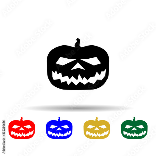 Pumpkin halloween silhouette multi color icon. Simple glyph, flat vector of halloween icons for ui and ux, website or mobile application