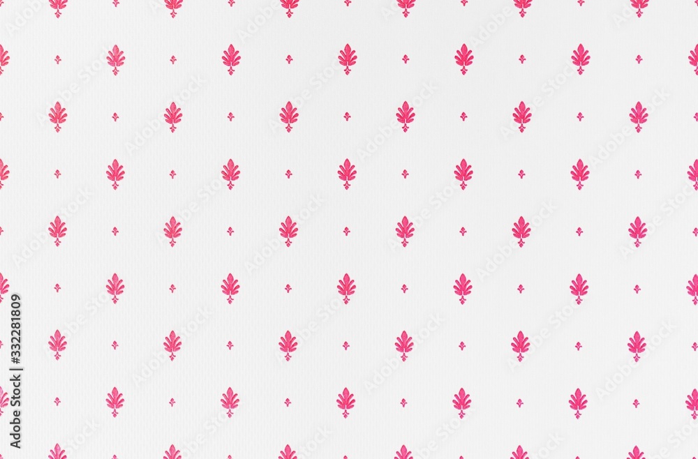 Red and white fleur de lis seamless pattern design.