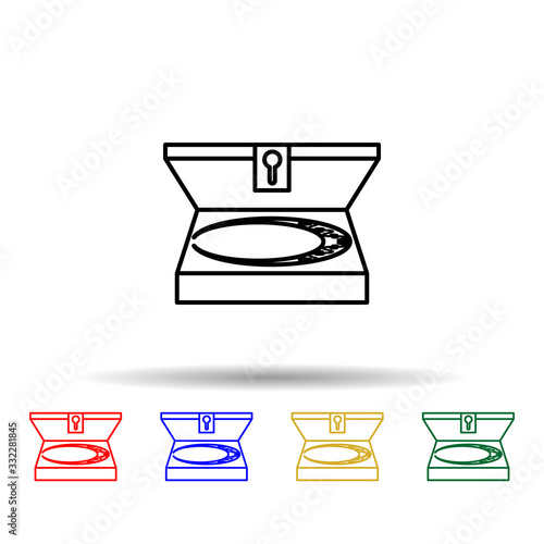 Necklace multi color icon. Simple thin line, outline vector of jewelry icons for ui and ux, website or mobile application