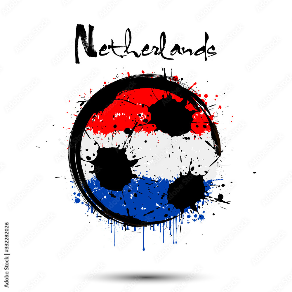 Soccer ball in the colors of the Netherlands flag Soccer ball in the colors of the Netherlands flag