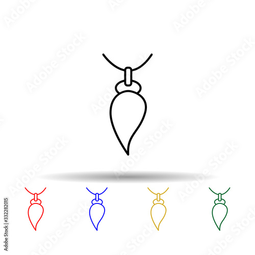 Necklace multi color icon. Simple thin line, outline vector of jewelry icons for ui and ux, website or mobile application