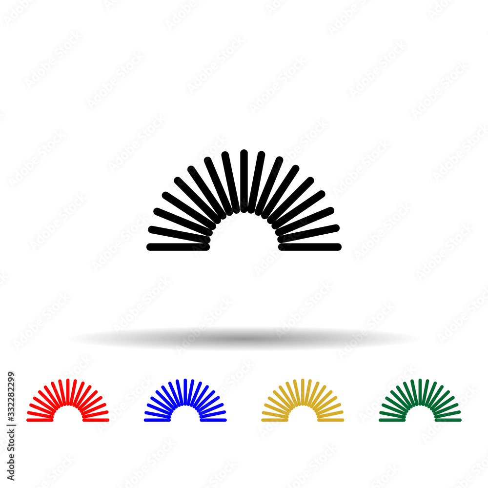 Metal spring multi color icon. Simple glyph, flat vector of metal spring icons for ui and ux, website or mobile application