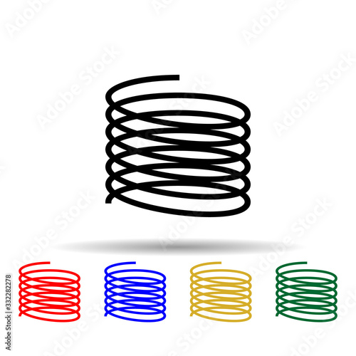 Metal spring multi color icon. Simple glyph, flat vector of metal spring icons for ui and ux, website or mobile application