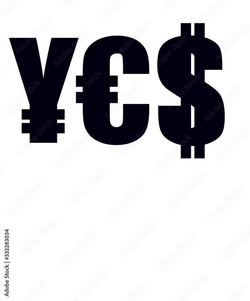 Money Vector Illustrations Yes - Yen, Euro ,Dollar Money Vector Illustrations Yes - Yen, Euro ,Dollar
