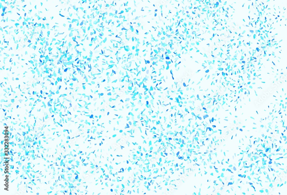 Light BLUE vector doodle pattern with leaves.