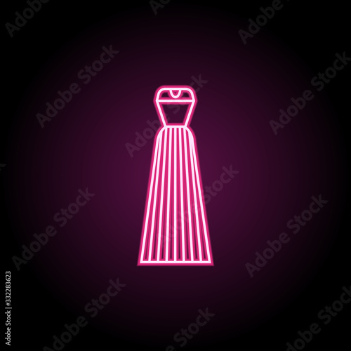Wedding dresses, clothes neon icon. Simple thin line, outline vector of clothes icons for ui and ux, website or mobile application