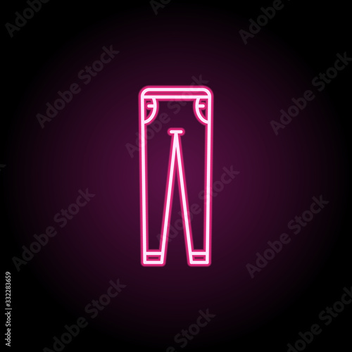 Jeans, fashion, clothes dress neon icon. Simple thin line, outline vector of clothes icons for ui and ux, website or mobile application