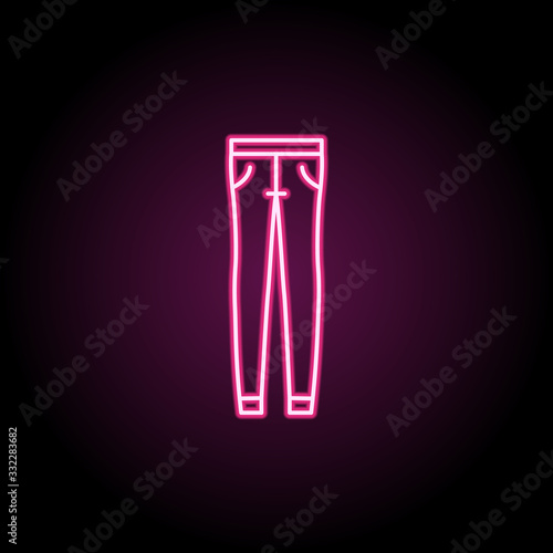Jeans, fashion, clothes dress neon icon. Simple thin line, outline vector of clothes icons for ui and ux, website or mobile application