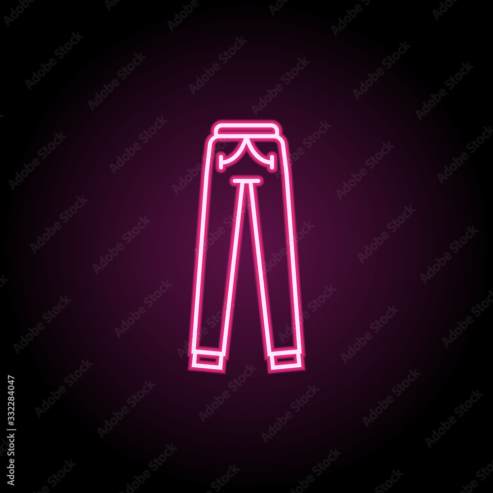 Sweatpants clothes neon icon. Simple thin line, outline vector of clothes icons for ui and ux, website or mobile application