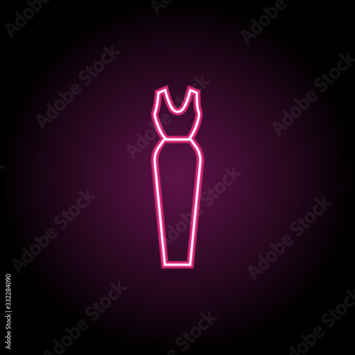 Dress, clothes, clothing woman neon icon. Simple thin line, outline vector of clothes icons for ui and ux, website or mobile application