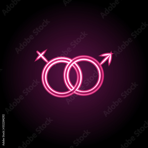 Gender sex neon icon. Simple thin line, outline vector of maternity icons for ui and ux, website or mobile application