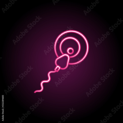 Fertilization ovarian neon icon. Simple thin line, outline vector of maternity icons for ui and ux, website or mobile application