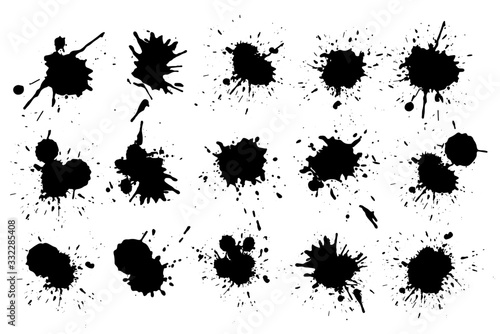 Grunge splatters Abstract ink splashe text banners