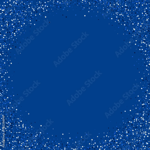 Silver Star Elegant Vector Background. Shiny Confetti Backdrop. Falling Sparkle Banner. Silver Graphic Abstract Invitation.