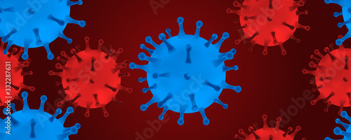 Coronavirus disease. realistic illustration COVID-19 infection medical background. Dangerous asian ncov corona virus, SARS pandemic risk concept. 
