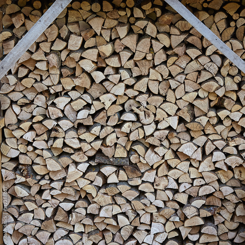 Firewood background. Old wooden texture.