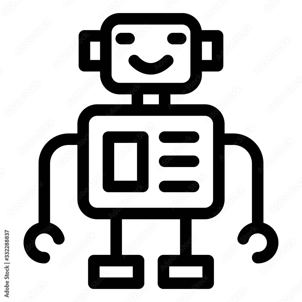 Robot icon in line style.