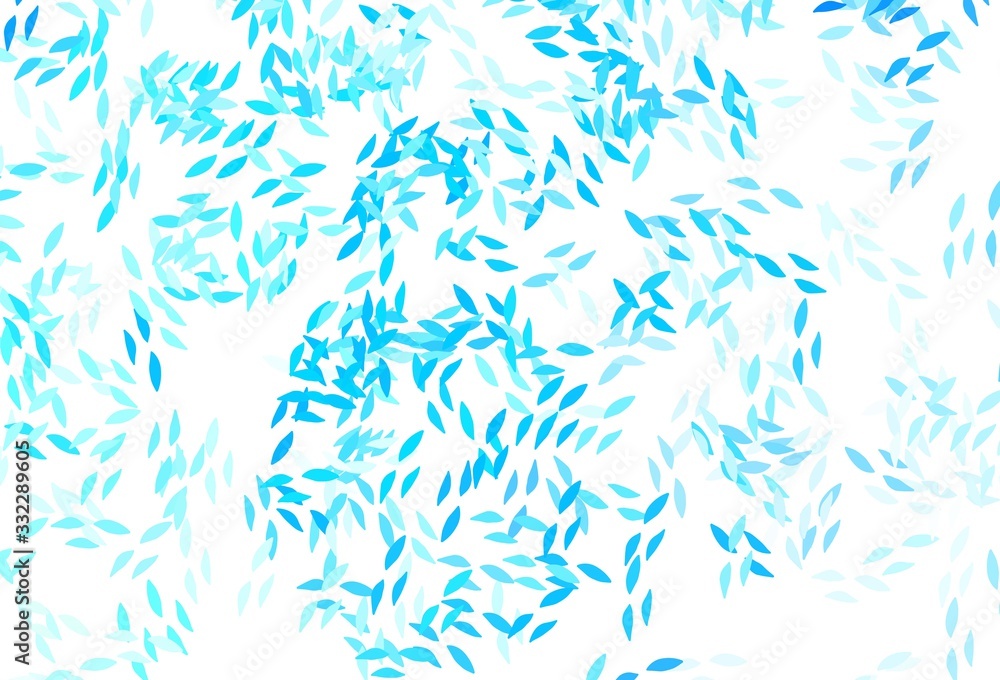 Light BLUE vector doodle pattern with leaves. Light BLUE vector doodle pattern with leaves.