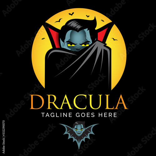 Dracula or Vampire logo. halloween theme vector illustrations