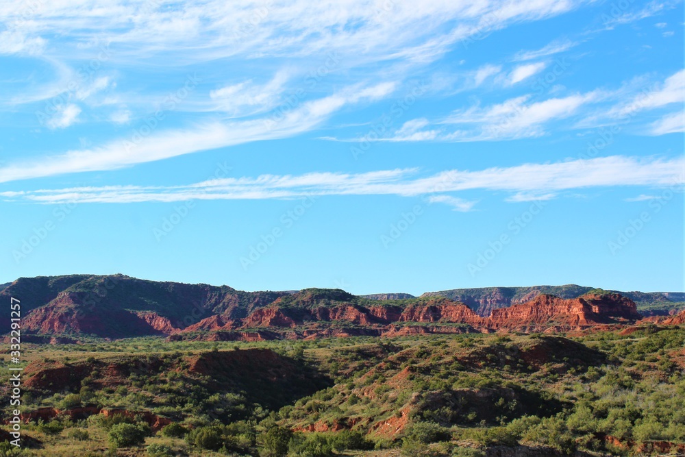 Beautiful View of the Red Rock Cliffs in Caprock Canyons State Park Just North of Quitaque Texas