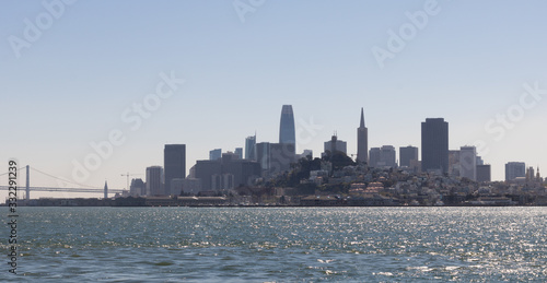 Cityscape of San Francisco on sunny winter day, California.