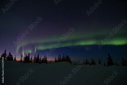 northern lights aurora borealis in churchill manitoba canada photo