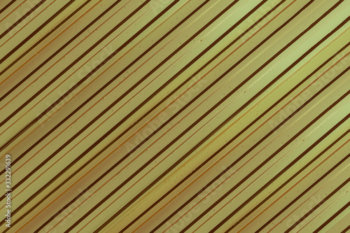ribbed iron profile gold background base line oblique raindrops covered with rain
