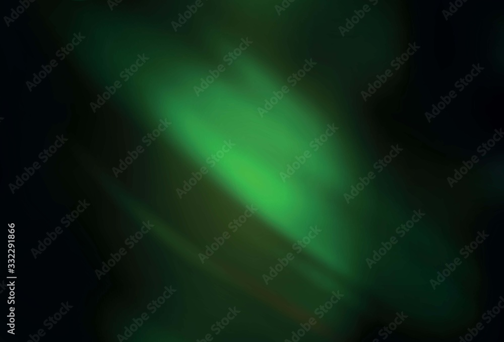 Dark Green vector abstract blurred background.