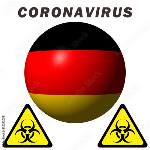Coronavirus sign on Germany flag