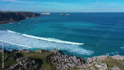 Landscape in the Usgo beach area, Natural Park of the Dunes of Liencres, Liencres, Piélagos Municipality, Cantabrian Sea, Cantabria, Spain, Europe photo