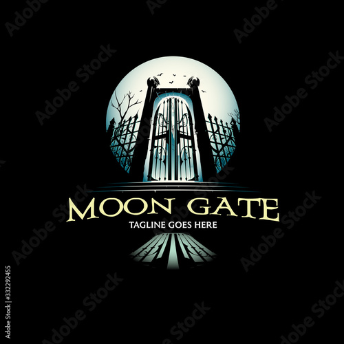 Moon Gate vector illustration.