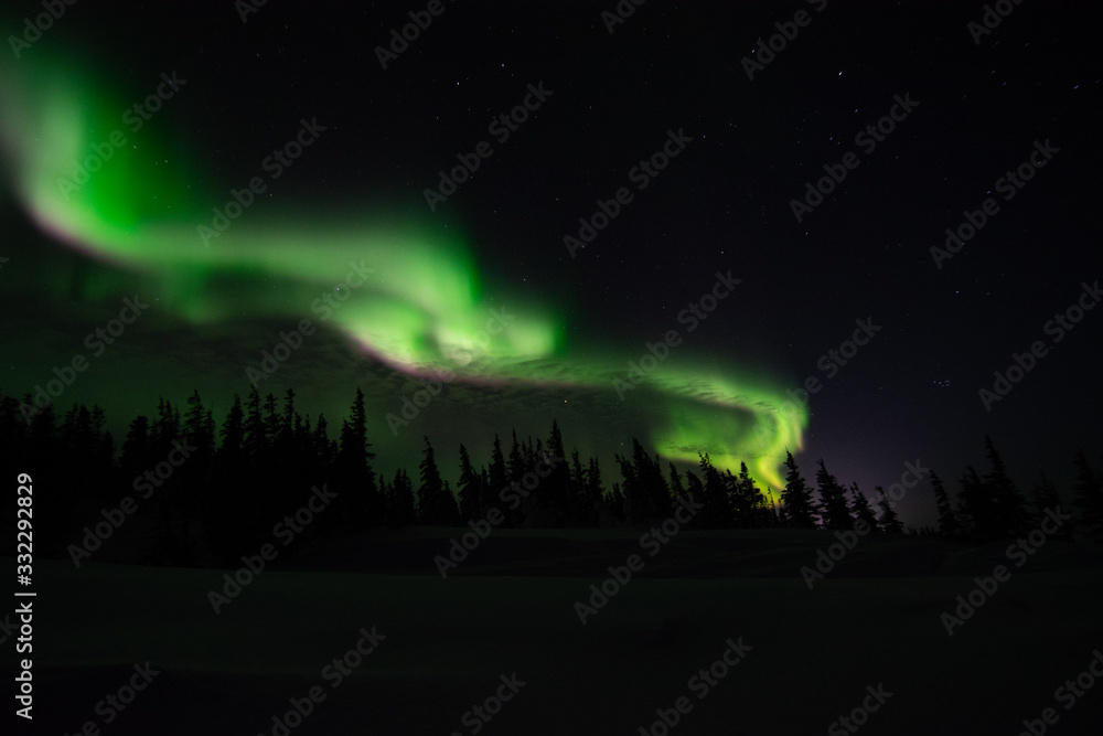 northern lights aurora borealis in churchill manitoba canada