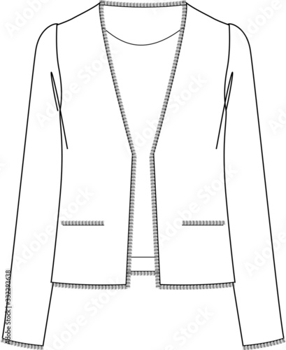 Women's Jacket Fashion Flat Sketches Template