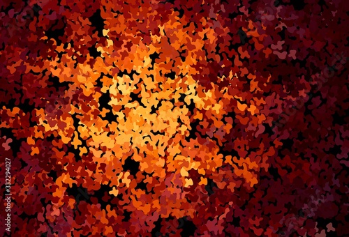 Dark Orange vector background with abstract shapes.