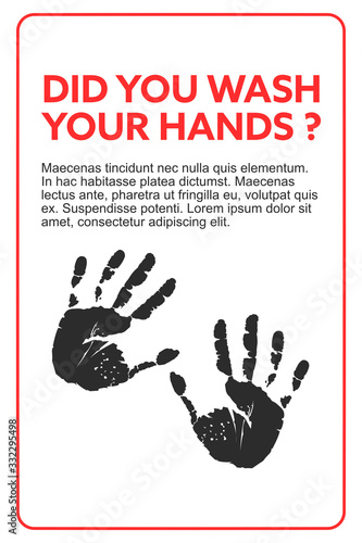 Did you wash your hands? Concept of keeping hands clean. Flat style illustration. 
