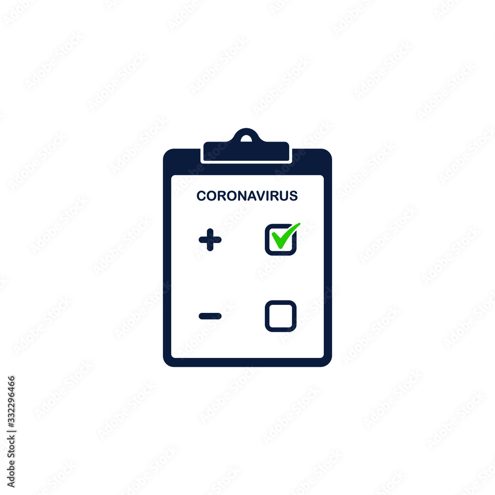 Coronavirus test icon design. Tested positive for COVID-19 concept. Vector illustration Coronavirus test icon design. Tested positive for COVID-19 concept. Vector illustration