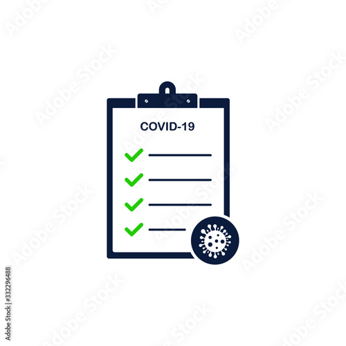 Coronavirus test icon design. Tested positive for COVID-19 concept. Vector illustration