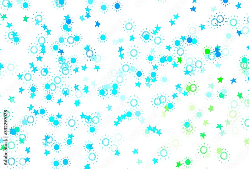 Light Blue, Red vector layout with stars, suns. Light Blue, Red vector layout with stars, suns.