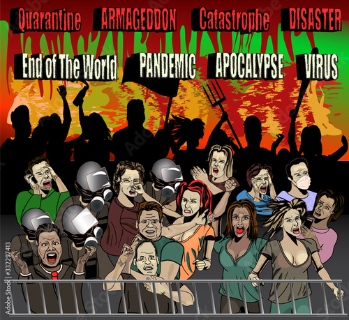 Apocalyptic Crowd Set of Individual, Detailed Vector Characters and Accessories - Handdrawn Ink Comic Book Style