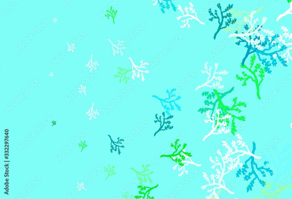 Light Blue, Green vector elegant pattern with sakura. Light Blue, Green vector elegant pattern with sakura.