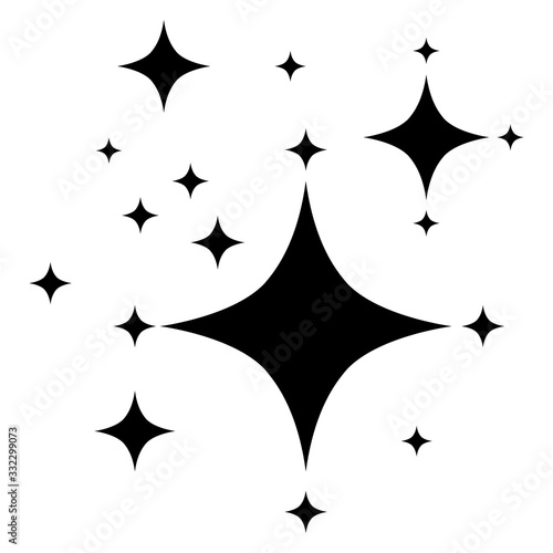 winkling stars. Shine icon  Clean star icon. isolated on white background. vector illustration