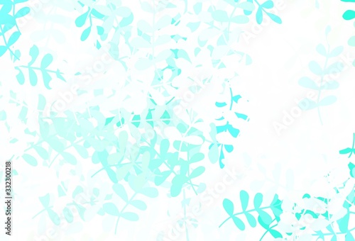 Light Green vector abstract background with leaves.