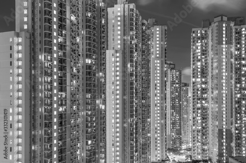 Public Estate in Hong Kong city at night