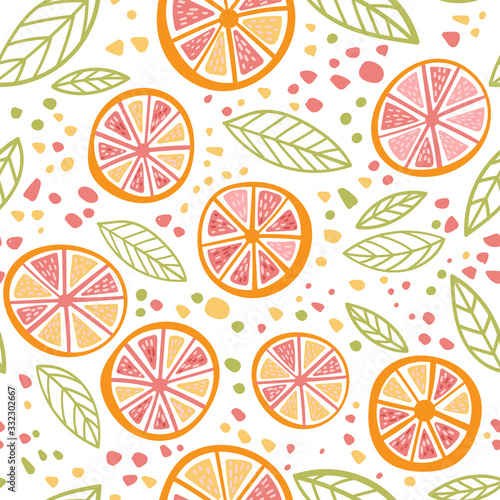 Grapefruit colorful seamless pattern