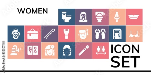 Modern Simple Set of women Vector filled Icons