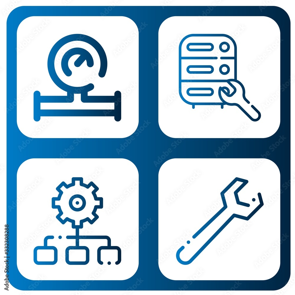 Set of mechanical icons Set of mechanical icons