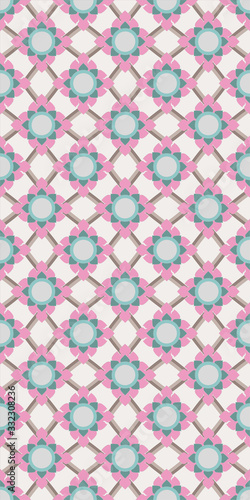 line Thai flowers pattern seamless background 